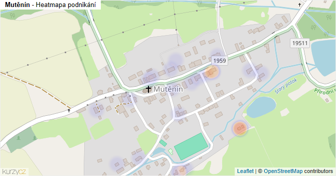 Mutěnín - mapa podnikání