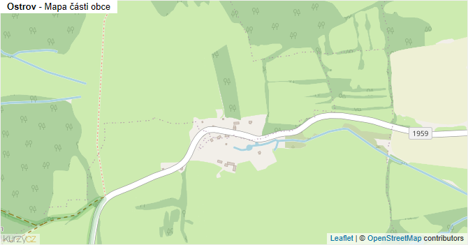 Ostrov - mapa části obce