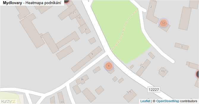 Mydlovary - mapa podnikání