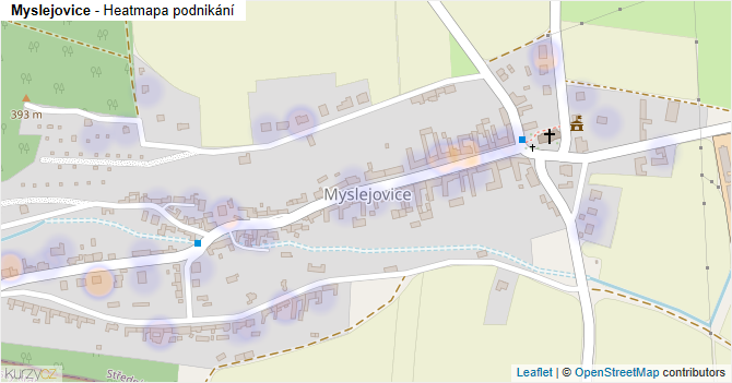Myslejovice - mapa podnikání