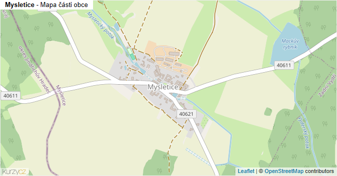 Mysletice - mapa části obce