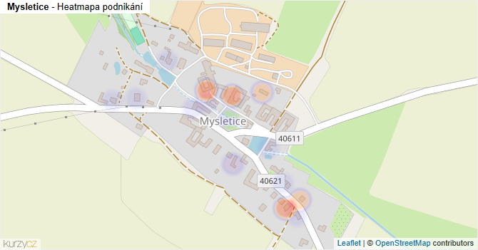 Mysletice - mapa podnikání