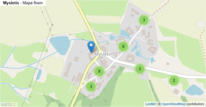 Mysletín - mapa firem