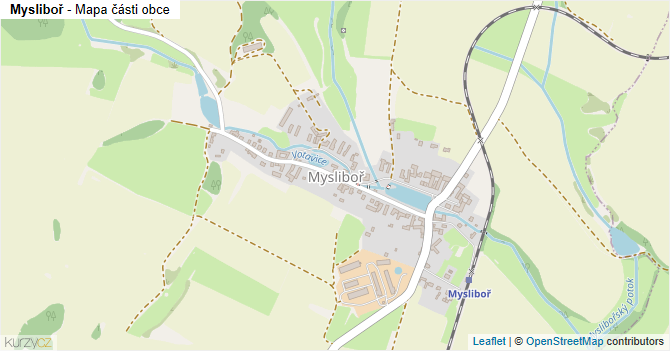 Mysliboř - mapa části obce