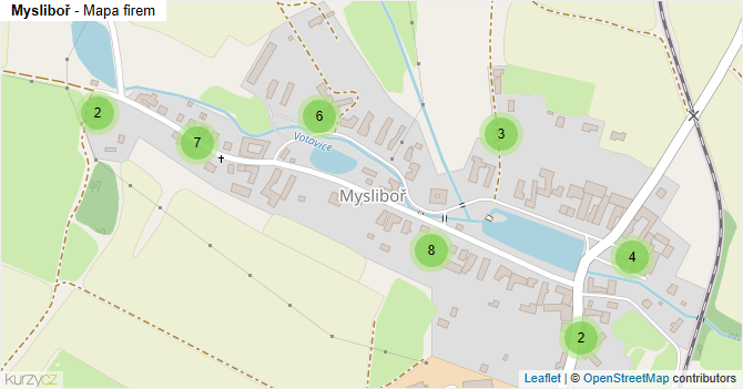 Mysliboř - mapa firem