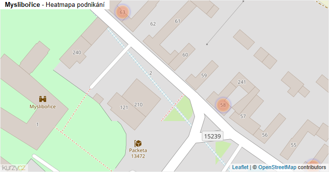 Myslibořice - mapa podnikání