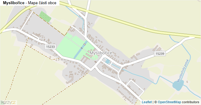 Myslibořice - mapa části obce