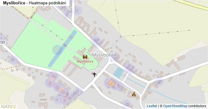 Myslibořice - mapa podnikání