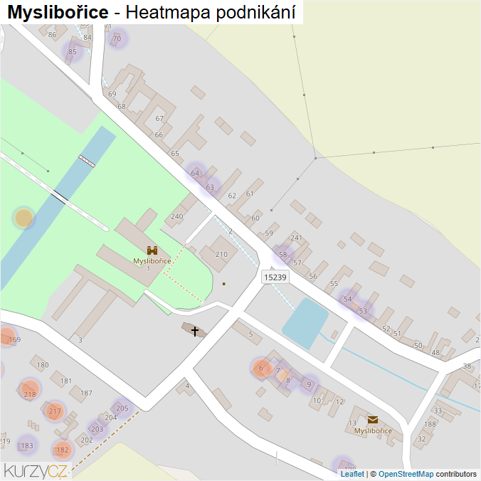 Mapa Myslibořice - Firmy v části obce.