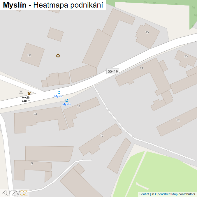Mapa Myslín - Firmy v obci.