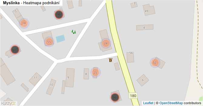 Myslinka - mapa podnikání