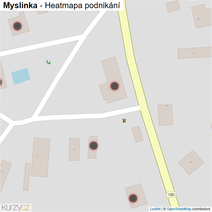 Mapa Myslinka - Firmy v obci.