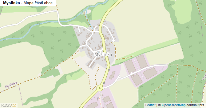 Myslinka - mapa části obce