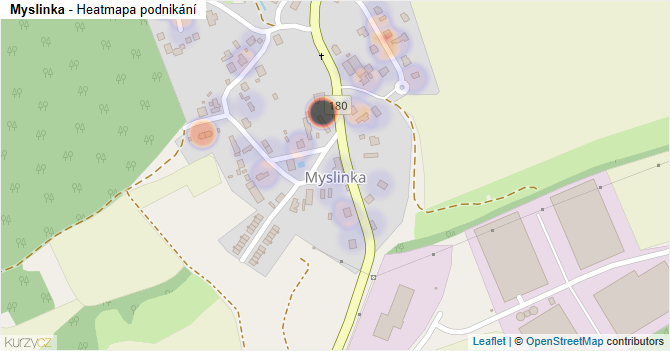Myslinka - mapa podnikání