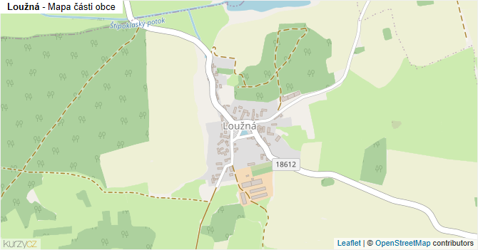 Loužná - mapa části obce