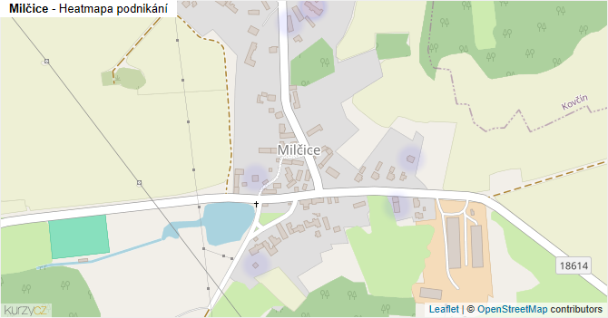 Milčice - mapa podnikání