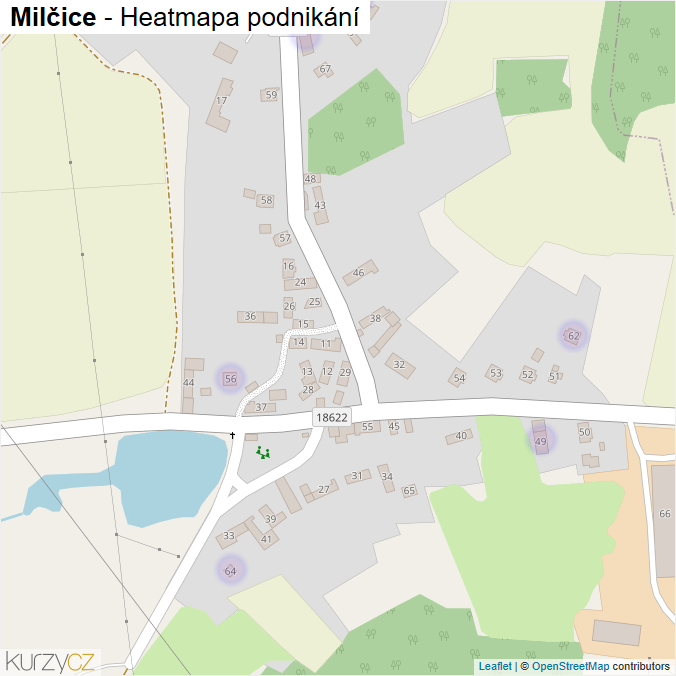 Mapa Milčice - Firmy v části obce.