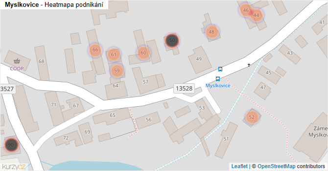 Myslkovice - mapa podnikání