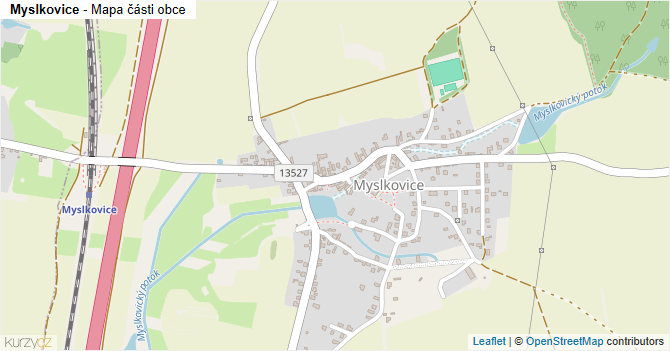 Myslkovice - mapa části obce
