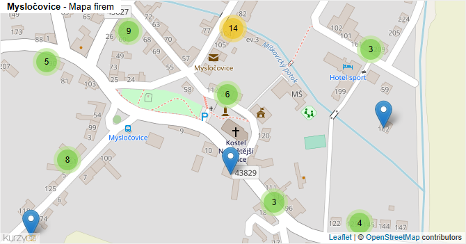 Mysločovice - mapa firem