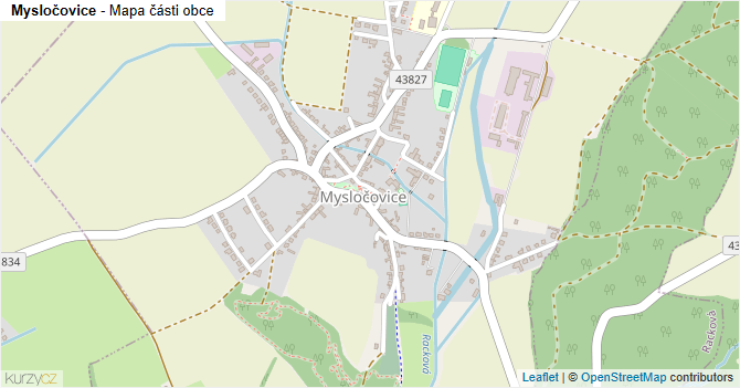 Mysločovice - mapa části obce