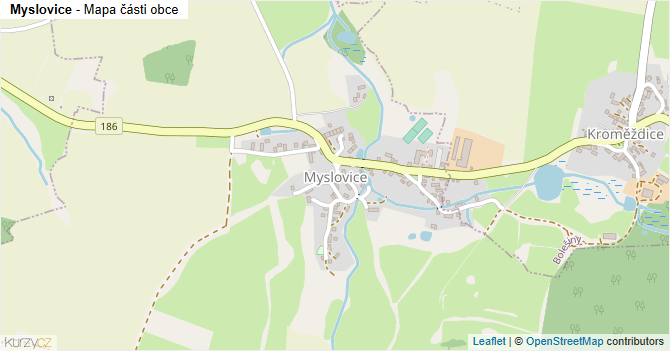 Myslovice - mapa části obce