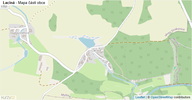 Laciná - mapa části obce