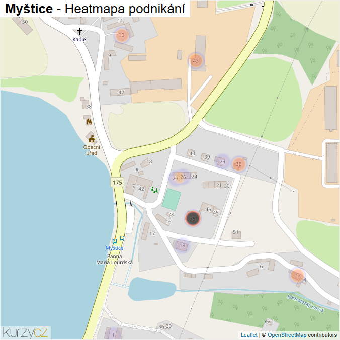 Mapa Myštice - Firmy v části obce.