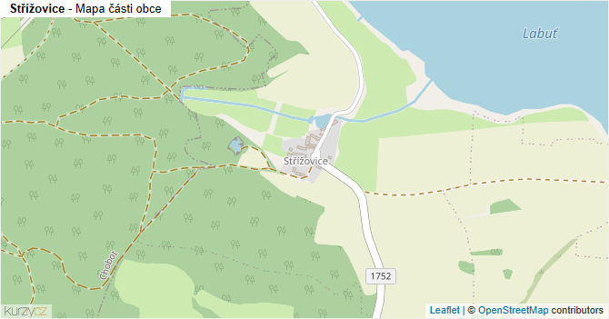 Střížovice - mapa části obce