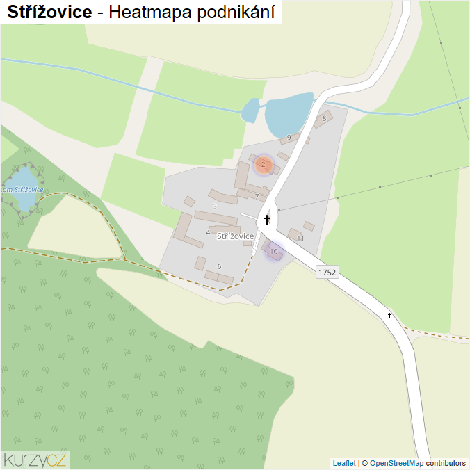 Mapa Střížovice - Firmy v části obce.