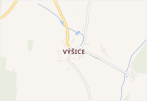 Výšice v obci Myštice - mapa části obce