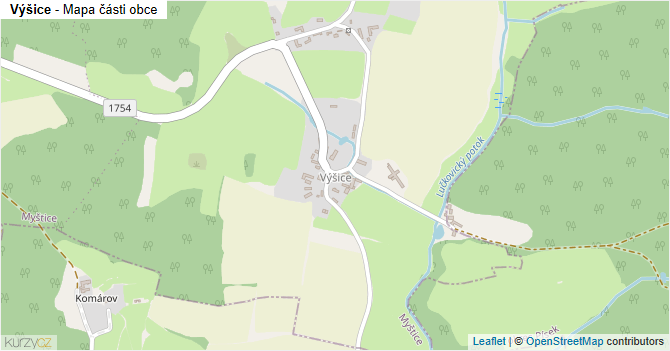 Výšice - mapa části obce