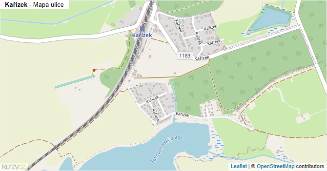 Kařízek - mapa ulice