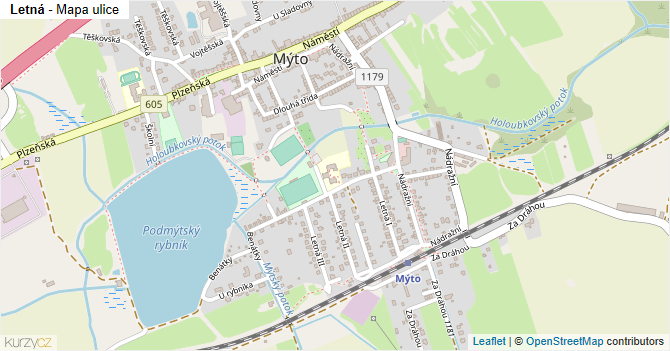 Letná - mapa ulice