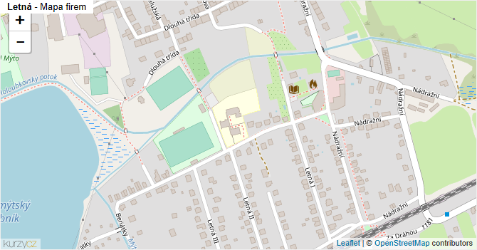 Letná - mapa firem