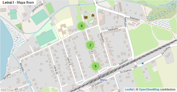 Letná I - mapa firem