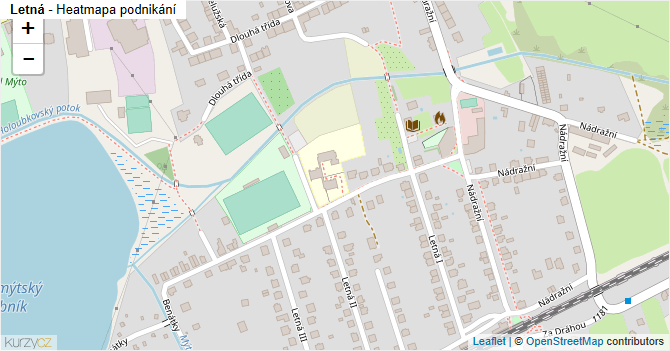 Letná - mapa podnikání
