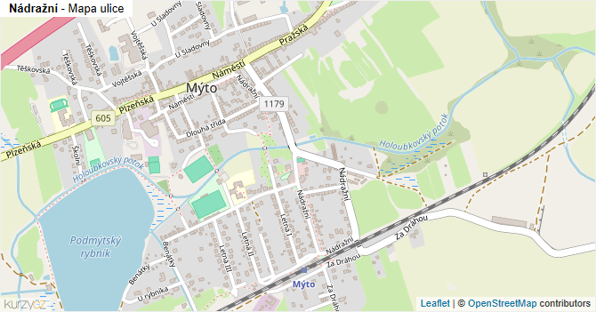 Nádražní - mapa ulice