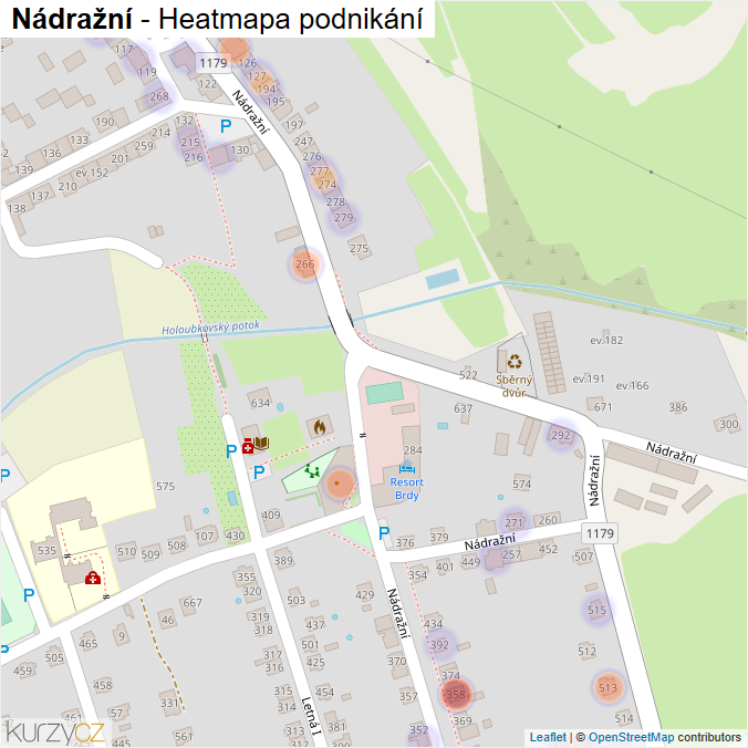 Mapa Nádražní - Firmy v ulici.