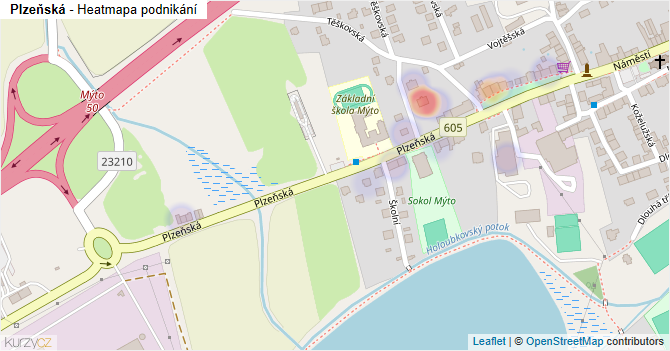 Plzeňská - mapa podnikání