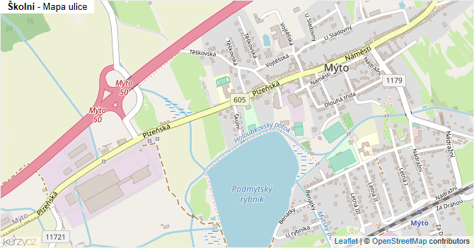 Školní - mapa ulice