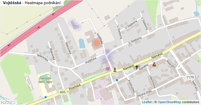 Vojtěšská - mapa podnikání