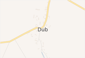Dub v obci Mžany - mapa části obce