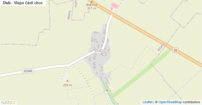 Dub - mapa části obce