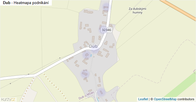 Dub - mapa podnikání