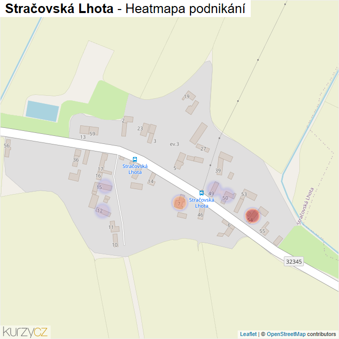 Mapa Stračovská Lhota - Firmy v části obce.