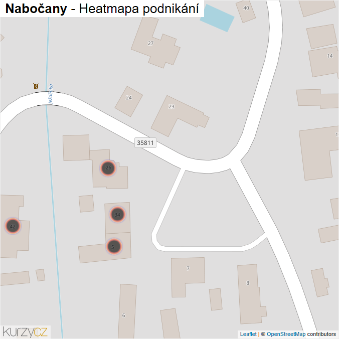 Mapa Nabočany - Firmy v obci.