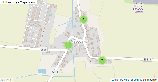 Nabočany - mapa firem