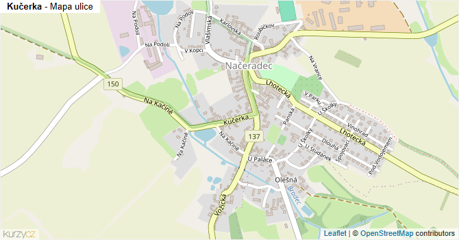 Kučerka - mapa ulice