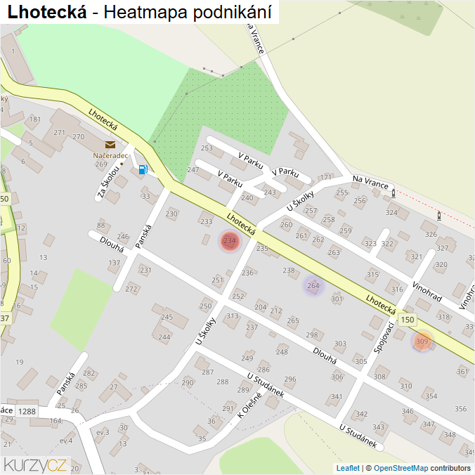 Mapa Lhotecká - Firmy v ulici.